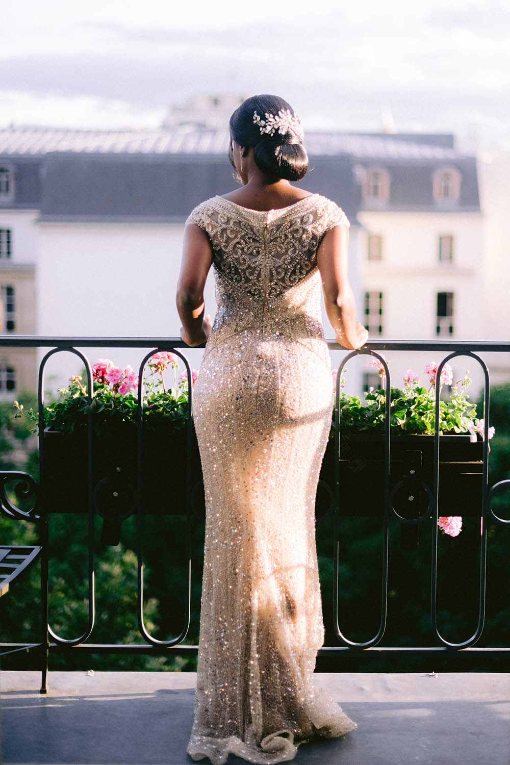 a womman on a balcony